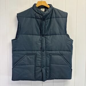 Vintage Ebert Sportswear Mens Puffer Vest Size L Navy Gorpcore Hiking Athleisure